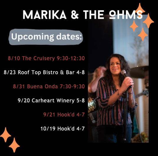Marika and the Ohms Rock Band Schedule 2024